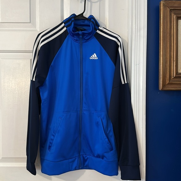 Men’s Adidas 3 stripes Full-zip Polyester Track Jacket Size Medium - Picture 2 of 6